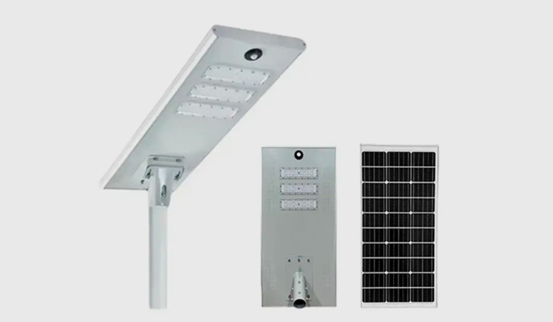 Integrated solar street lights convert solar panels into electrical energy.